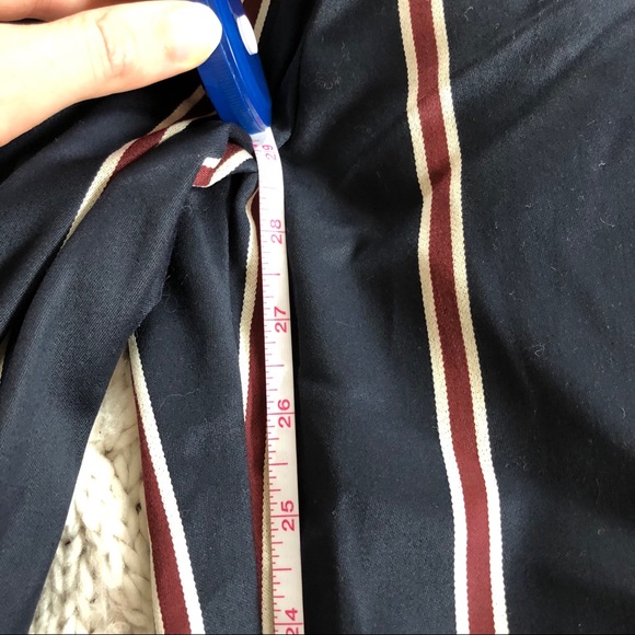 ASOS DESIGN wide leg pants in navy regatta stripe - Picture 3 of 4